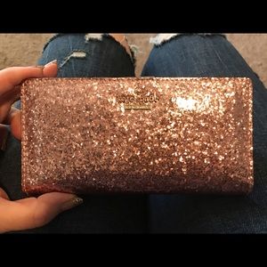 Kate Spade Pink Glitter Stacy Wallet